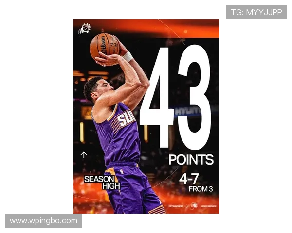 布克无球跑动拉开空间，三分效率领跑后卫群